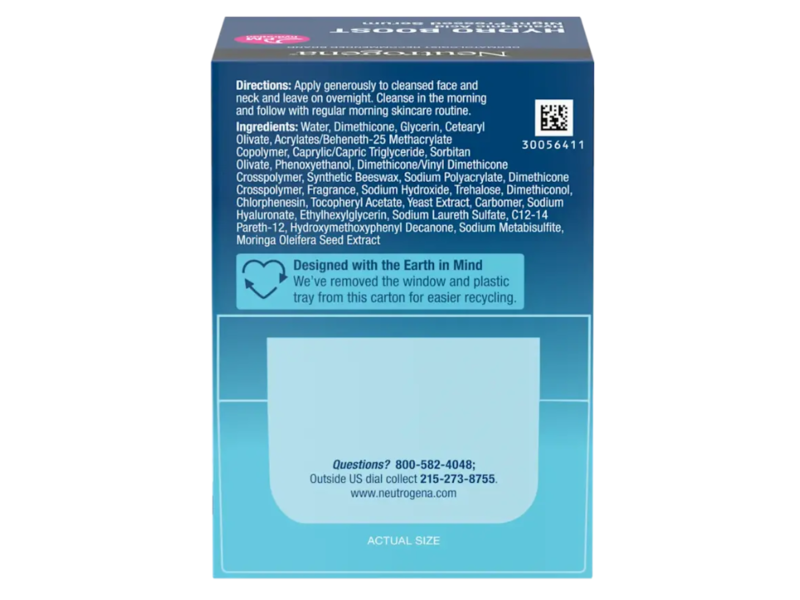 Neutrogena Hydro Boost Night Pressed Serum, Hyaluronic Acid + Antioxidants, 1.7 fl oz/48 g