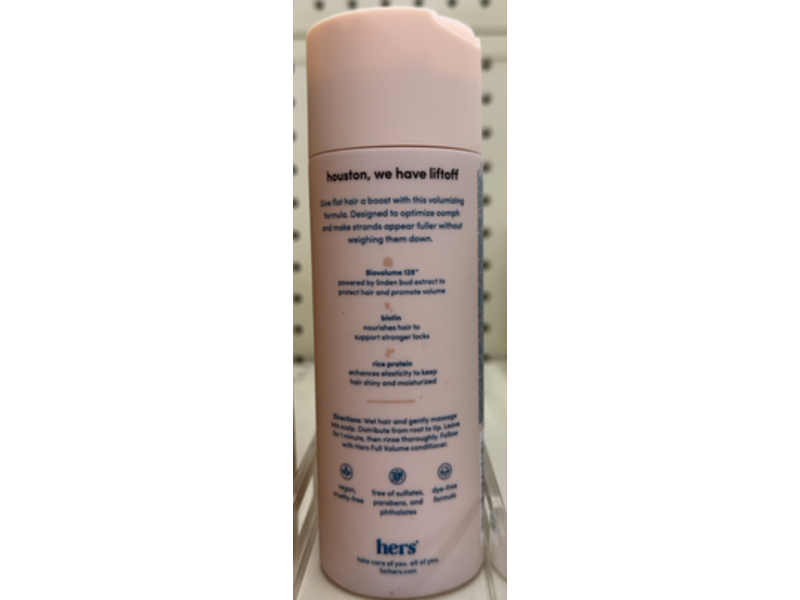 Hers Full Volume Shampoo, Coostal Cedar Citron Scent, 6.4 fl oz/190 mL, Pack Of 2