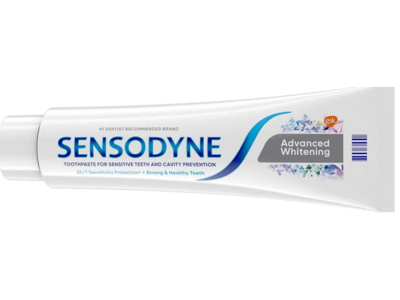 Sensodyne Sensitive Teeth & Cavity Prevention Toothpaste, Advanced Whitening, 6.5 fl oz/184 g