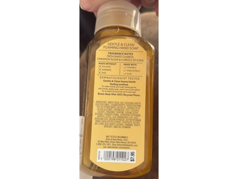 Bath & Body Works Gentle & Clean Foaming Hand Soap, Churro Cinnamon Bun, 8.75 fl oz/259 mL