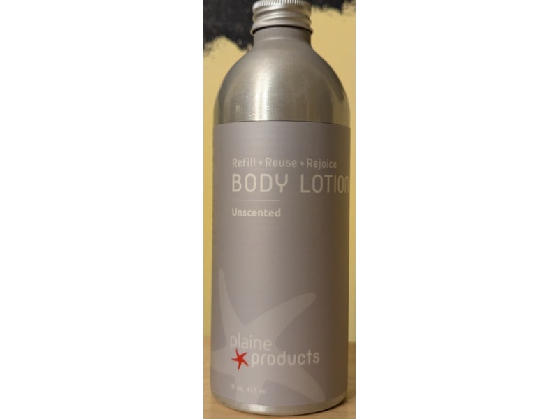 Plaine Products Refillable Body Lotion, Unscented, 16 oz/473 mL