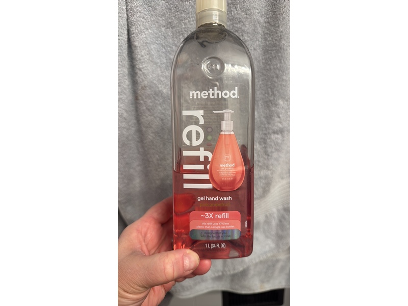 Method Gel Hand Wash Refill, Pink Grapefruit, 34 fl oz/1 L