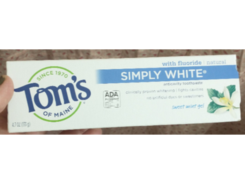 Toms Of Maine Simply White Toothpaste, 4.7 oz/133 g