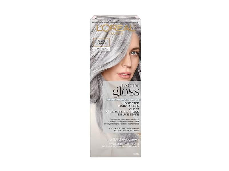 L'Oreal Paris Le Color Gloss One Step In-Shower Toning Hair Gloss, Silver, 4.0 fl oz/118 mL, 3 Application
