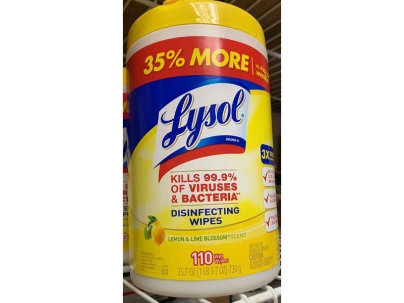 Lysol Disinfecting Wipes, Lemon & Lime Blossom, 110 Wipes