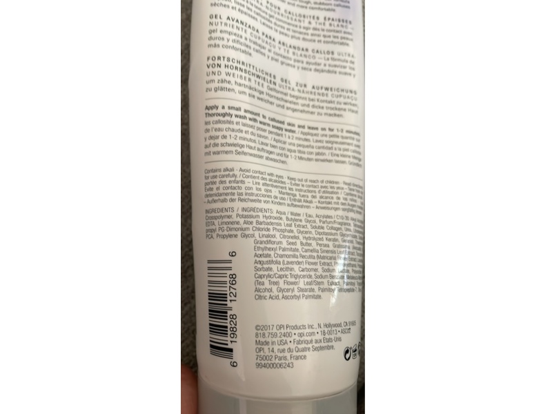 O.P.I Pro Spa Ultra-Nourishing Advanced Callus Softening Gel, Cupuacu & White Tea, 8 fl oz/236 mL