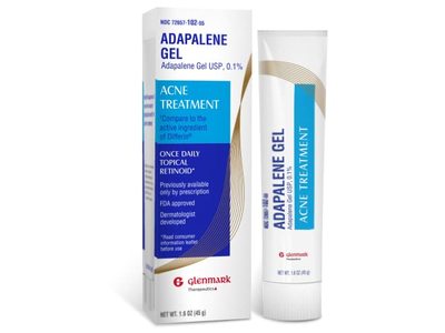Glenmark Therapeutics Adapalene Gel 0.1% Acne Treatment, 1.6 oz/45 g
