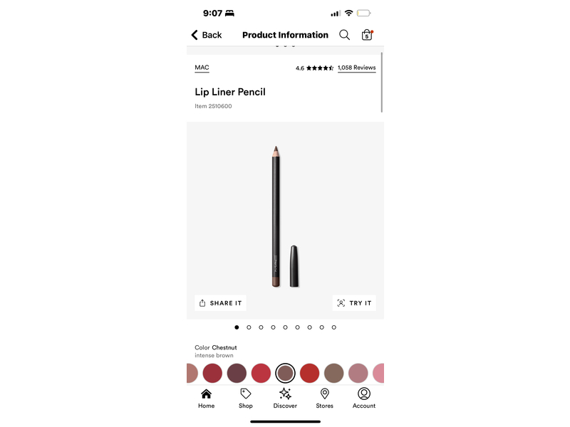 M.A.C Lip Liner Pencil, Chestnut, 0.05 oz/1.45 g