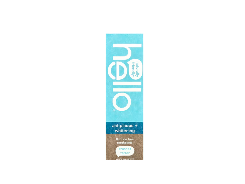 Hello Antiplaque + Whitening Fluoride Free Toothpaste, Crushes Tarter, 4.0 fl oz/113 g