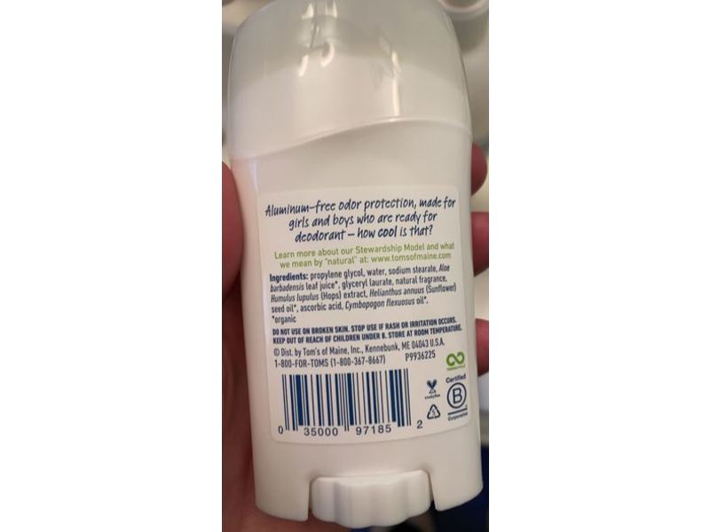 Tom's Of Maine Deodorant Stick, Freestyle Kids, 1.6 oz/45.3 g, Pack Of 3