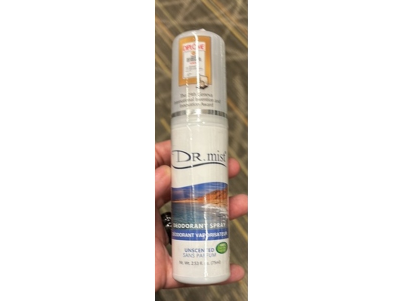 Dr. Mist Deodorant Spray, Unscented, 2.53 fl oz/75 mL