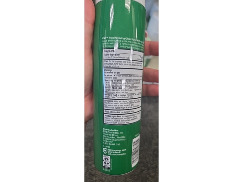 CVS Pain Relieving Clear Spray, Cooling, 6 oz/170 g