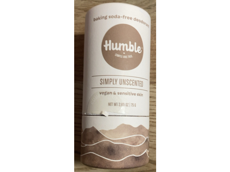 Humble Baking Soda Free Deodorant, Simply Unscented, 2.65 oz/ 75 g