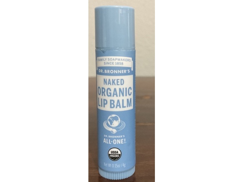 Dr. Bronner’s Organic Lip Balm, Naked, 0.15 oz/4 g