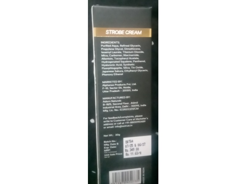 Sotrue Strobe Cream, Gold, 30 g