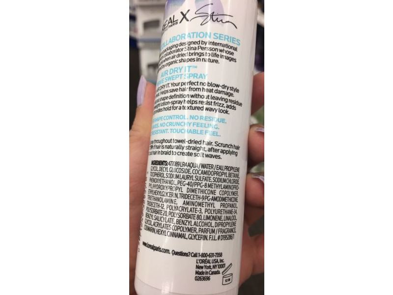L'Oreal Paris Hair Care Advanced Hairstyle Air Dry It Wave Swept Spray, 4.2 fl oz/125 mL
