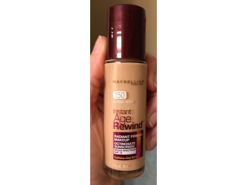 Maybelline New York Instant Age Rewind Radiant Firming Makeup, Classic Ivory 150, 1 fl oz/30 mL