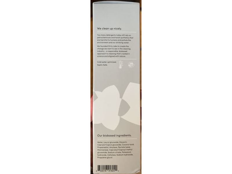 Dirty Labs Bio Laundry Detergent, Fragrance Free, 32 Loads, 8.6 fl oz/256 mL