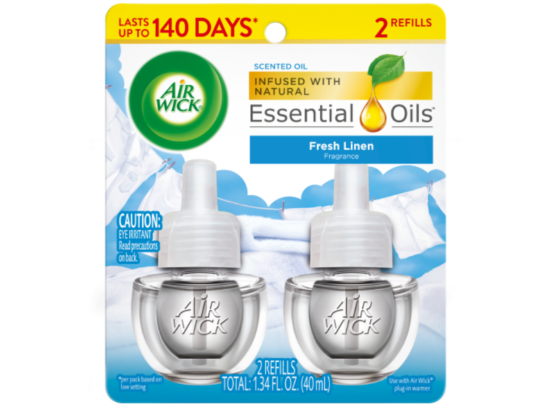 Air Wick Plug In Scented Oil Refill, Fresh Linen, 1.34 fl oz/40 mL, 2 Count