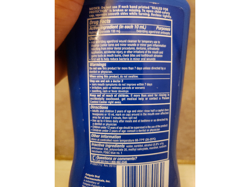 Colgate Peroxyl Mouth Sore Rinse, Original Mint, 16 fl oz/473 mL