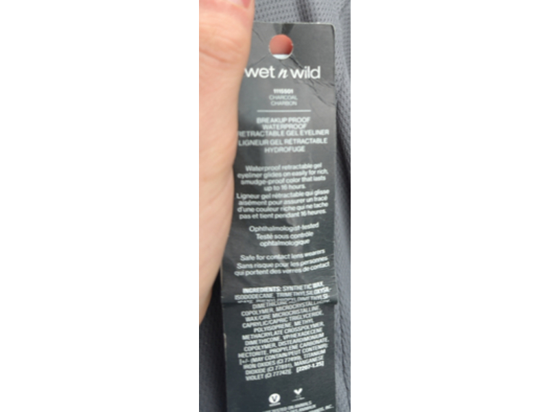 Wet N Wild Breakup Proof Waterproof Retractable Gel Eyeliner, Charcoal Charbon, 0.008 oz/0.23 g, Pack Of 2