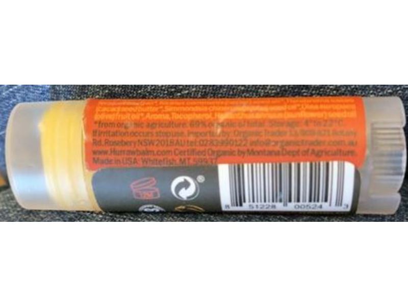 Hurraw! Lip Balm, Papaya Pineapple, 0.17 oz/4.8 g