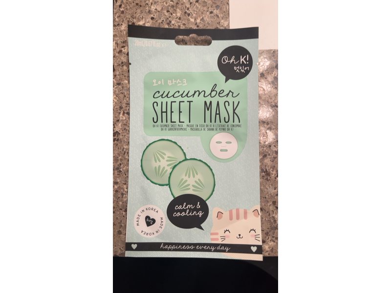 Oh K! Facial Sheet Mask, Cucumber