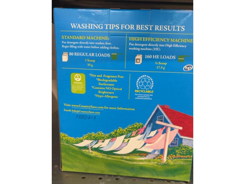 Country Save Laundry Detergent, 160 Loads, 100 oz/2.83 kg