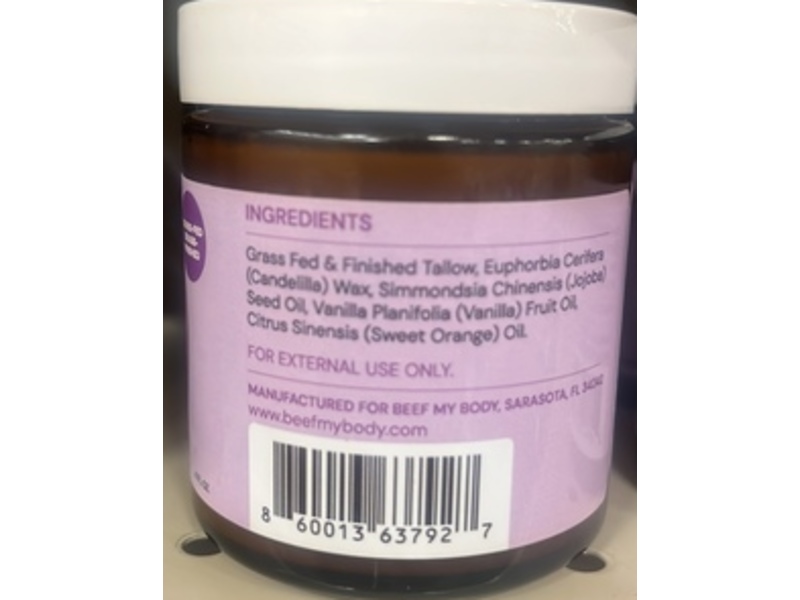 Beef My Body All Over Tallow Cream, 4 fl oz