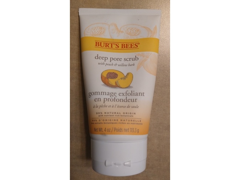 Burt's Bees Deep Pore Scrub, Peach & Willow Bark, 4 oz/113.3 g