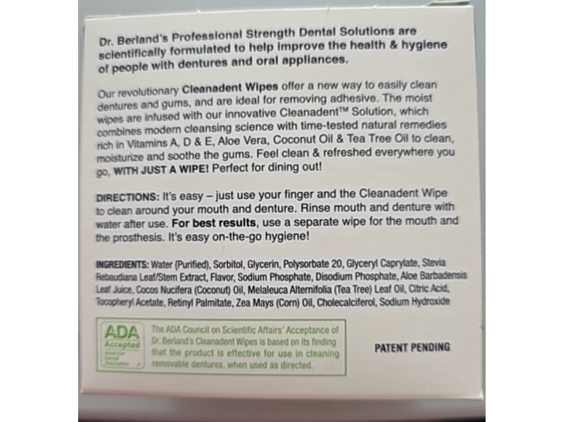 Dr. B Dental Solutions Cleanadent Wipes, 30 Count