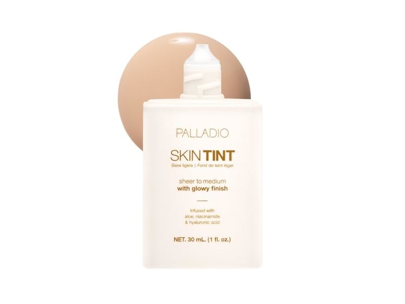 Palladio Skin Tint Sheer To Medium Foundation, Fair Porcelain, 1 fl oz/30 mL