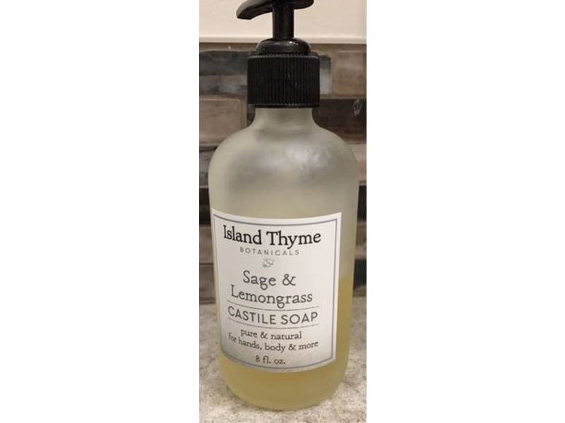 Island Thyme Hands & Body Castile Soap, Sage & Lemongrass, 8 fl oz