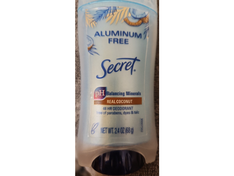 Secret 48 Hr Deodorant, Real Coconut, 2.4 oz/68 g
