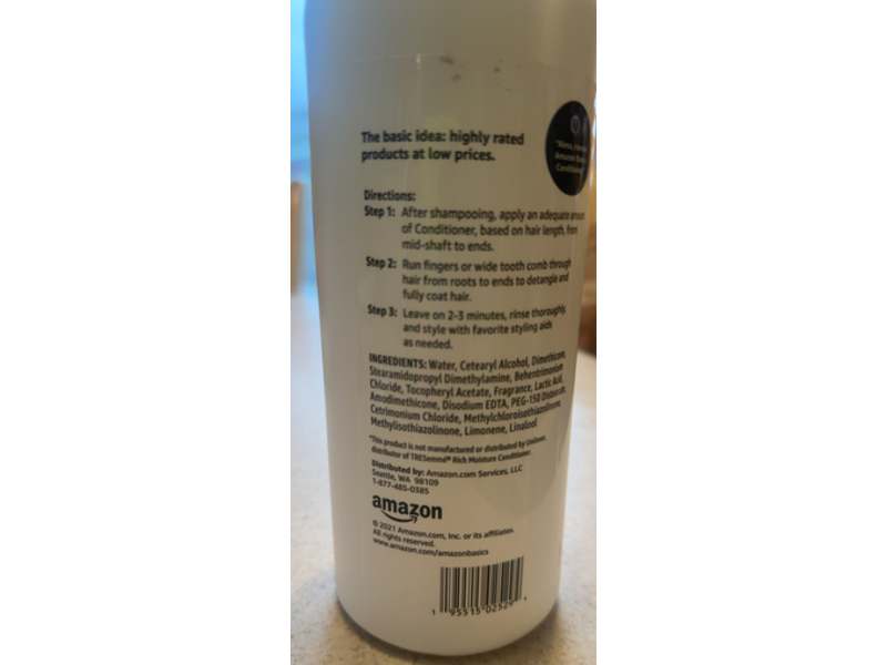 Amazon Basics Moisture Rich Conditioner, Vitamin E, 28 fl oz/828 mL