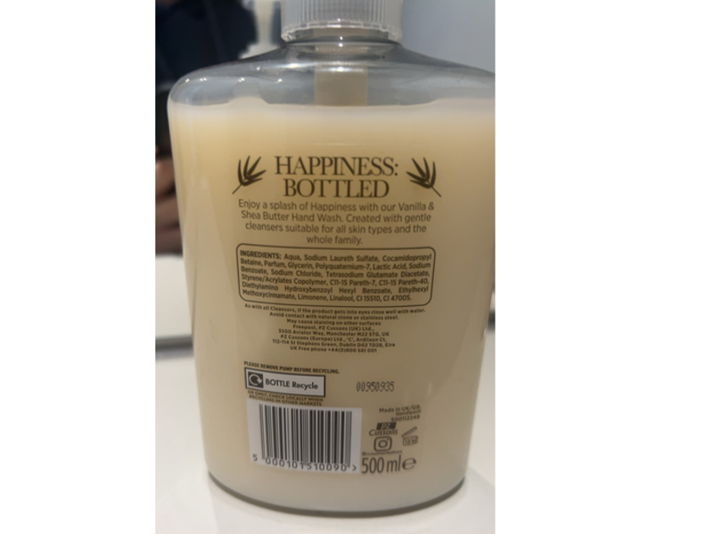 Cussons Creations Happiness Bottled Hand Wash, Vanilla & Shea Butter, 500 mL
