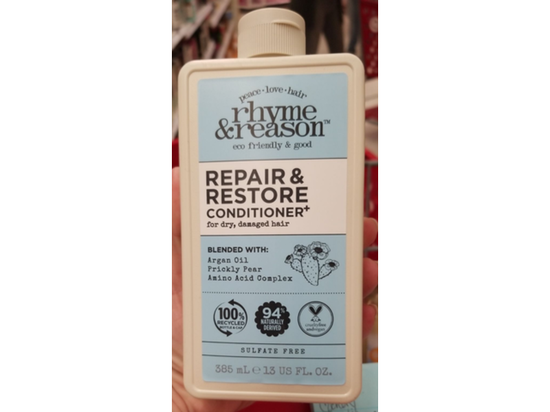 rhyme & reason Repair & Restore Conditioner For Dry Damage Hair, Sulfate Free, 13 fl oz/385 mL