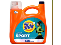 Tide Ultra Concentrated Sport Liquid Laundry Detergent, Advanced Sweat + Stain Fighter, 130 Loads, 106 fl oz/49 L - thumbnail 1