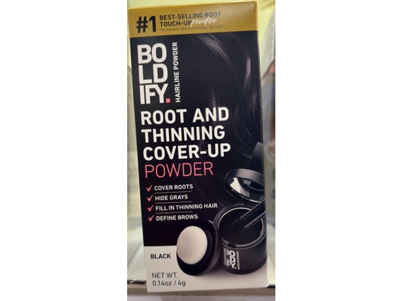 Boldify Hairline Powder Root & Thinning Cover-Up Powder, Black, 0.14 oz/4g`