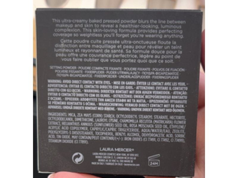 Laura Mercier Real Flawless Luminous Perfecting Pressed Powder, Translucent Honey, 0.24 oz/7 g