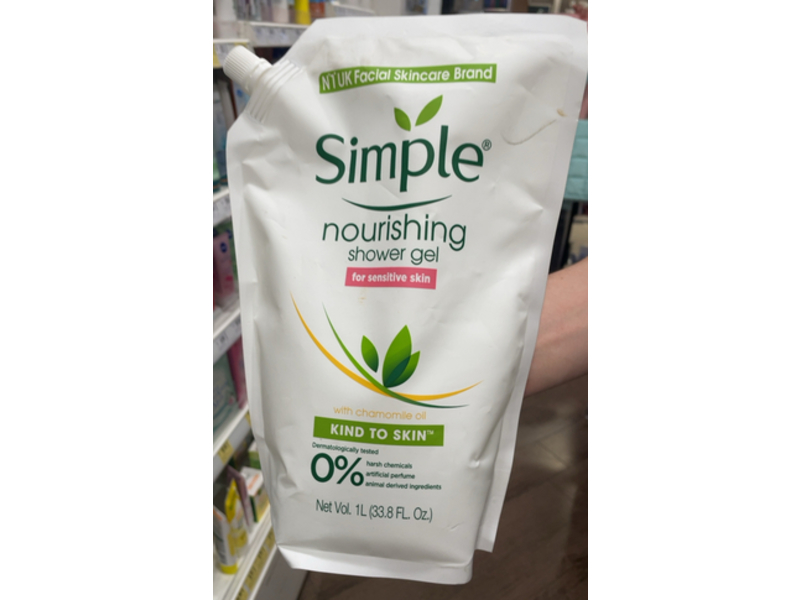 Simple Nourishing Shower Gel, Chamomile Oil, 33.8 fl oz/1 L
