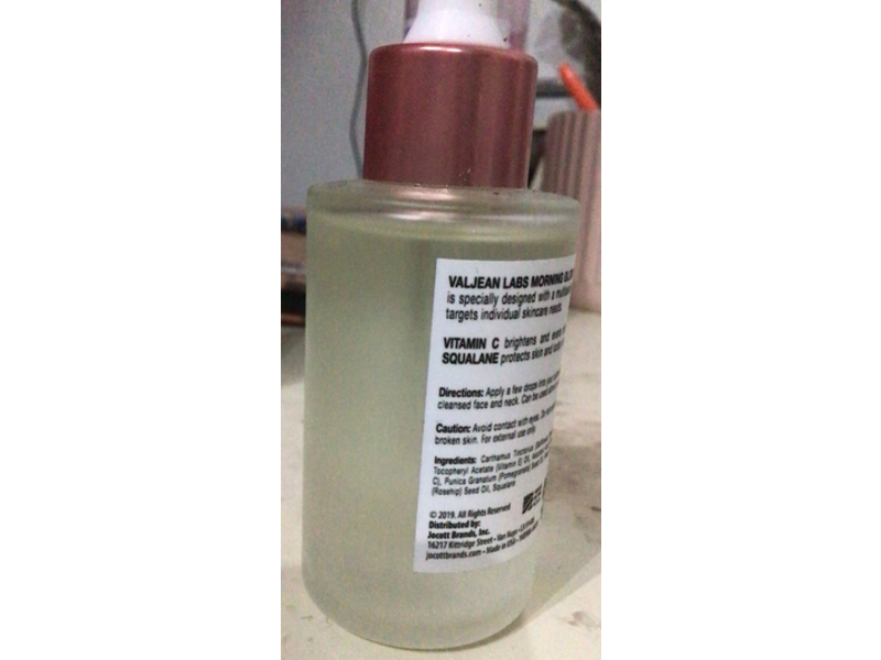 Valjean Labs Morning Glow Facial Oil, Vitamin C+Squalane,1.83 fl oz/54 mL