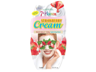 7th Heaven Moisturizing & Tanning Hydrating Mask, Strawberry Cream, 0.5 fl oz/15 mL