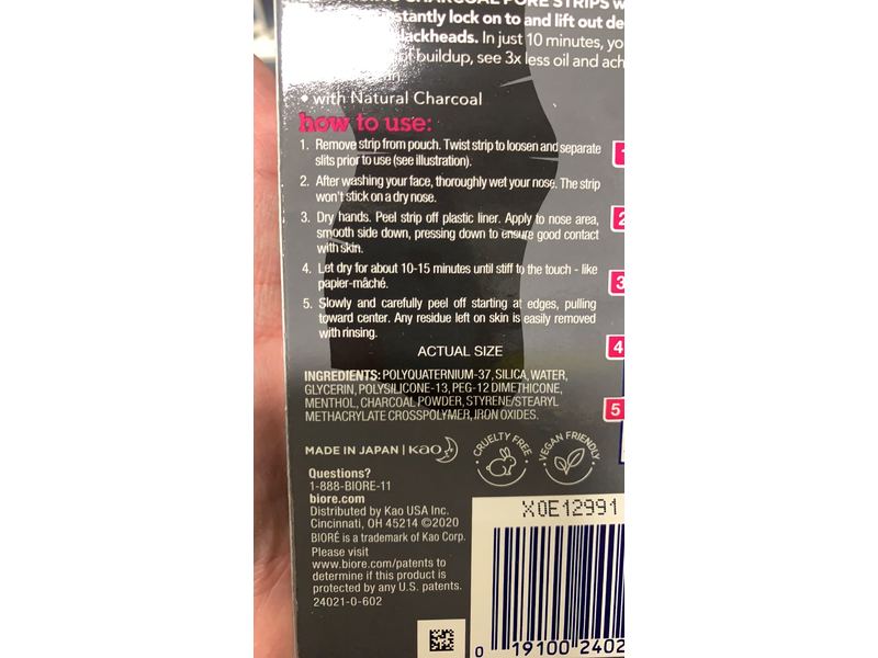 Biore Deep Cleansing Pore Strips, Charcoal, 4 Count