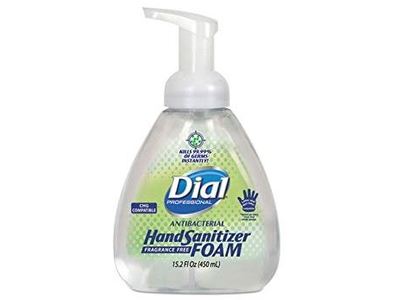 Dial Professional Antibacterial Hand Sanitizer Foam, Fragrance Free, 15.2 fl oz