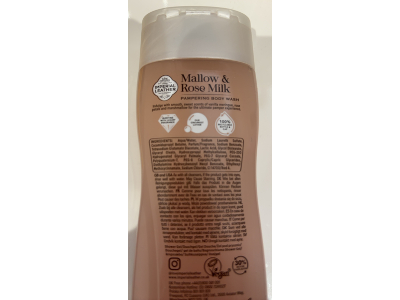 Imperial Leather Pampering Body Wash, Mallow & Rose Milk, 8.4 fl oz/250 mL