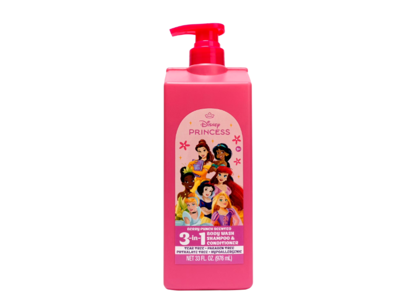 Disney Princess 3-In-1 Body Wash Shampoo & Conditioner, Berry Punch, 33 fl oz/976 mL