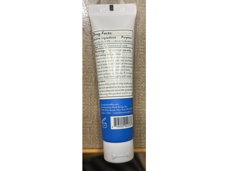 Peach & Lily Peach Slices Acne Clarifying Cleanser, Salicylic Acid, 1.01 fl oz/30 mL