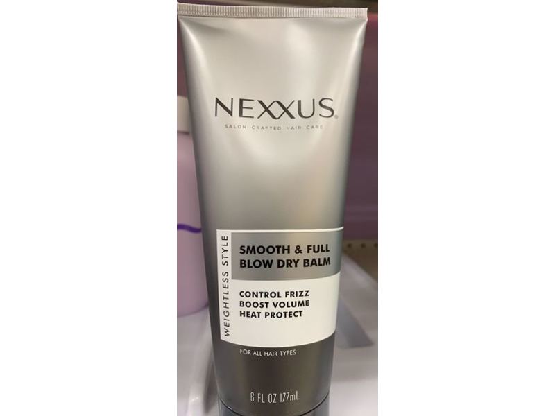 Nexxus Weightless Style Smooth & Full Blow Dry Balm Volumizing Hair Cream, 6 fl oz/177 mL