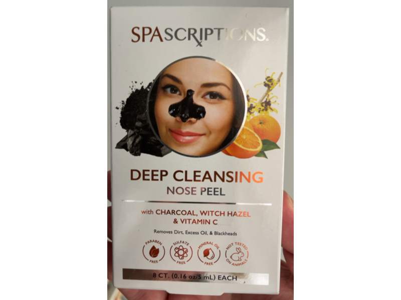 Spascriptions Deep Cleansing Nose Peel, Charcoal + Witch Hazel & Vitamin C, 0.16 oz/5 mL